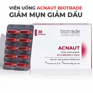 Viên Uống Biotrade Acnaut Food Supplement dành cho da mụn giúp giảm mụn điều tiết nhờn từ bên trong Biocelluxe